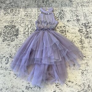 Lavender Tulle Gown with Sequins